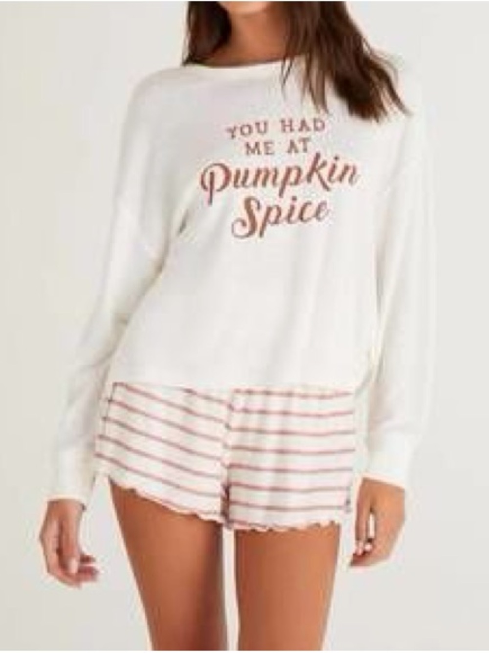 Cream 'You Had Me At Pumpkin Spice' Pajama Set
